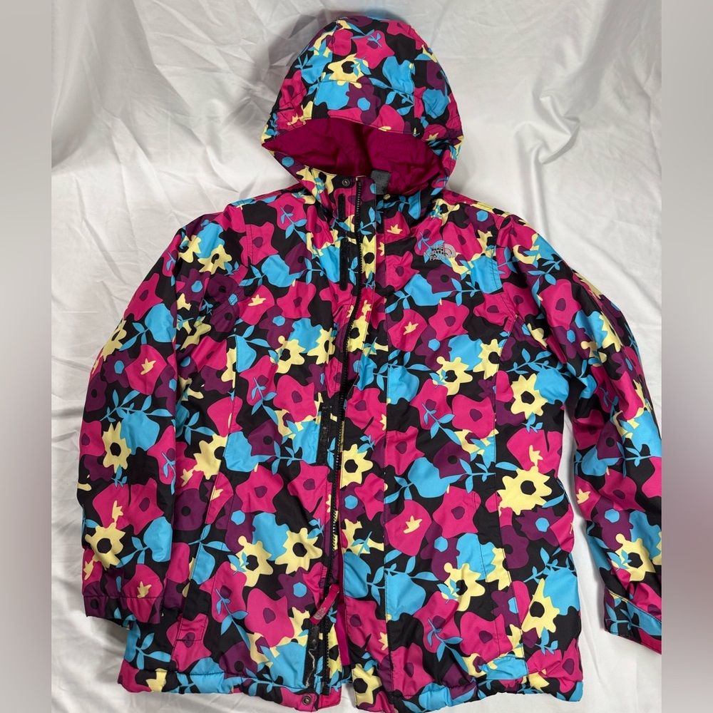 The North Face Kids Floral Puffer Ski Jacket - Pink, Blue, Yellow